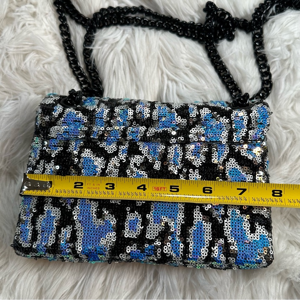 Kurt Geiger • Brixton Lock Iridescent Leopard Print Chain Strap Purse - Picture 8 of 15